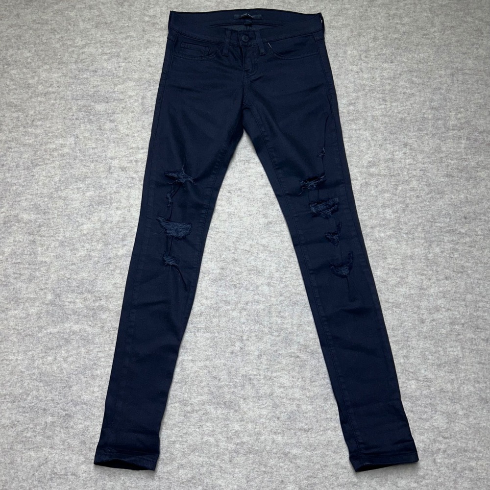 Flying Monkey Low Rise Skinny Jeans Size 24 Black Distressed Denim